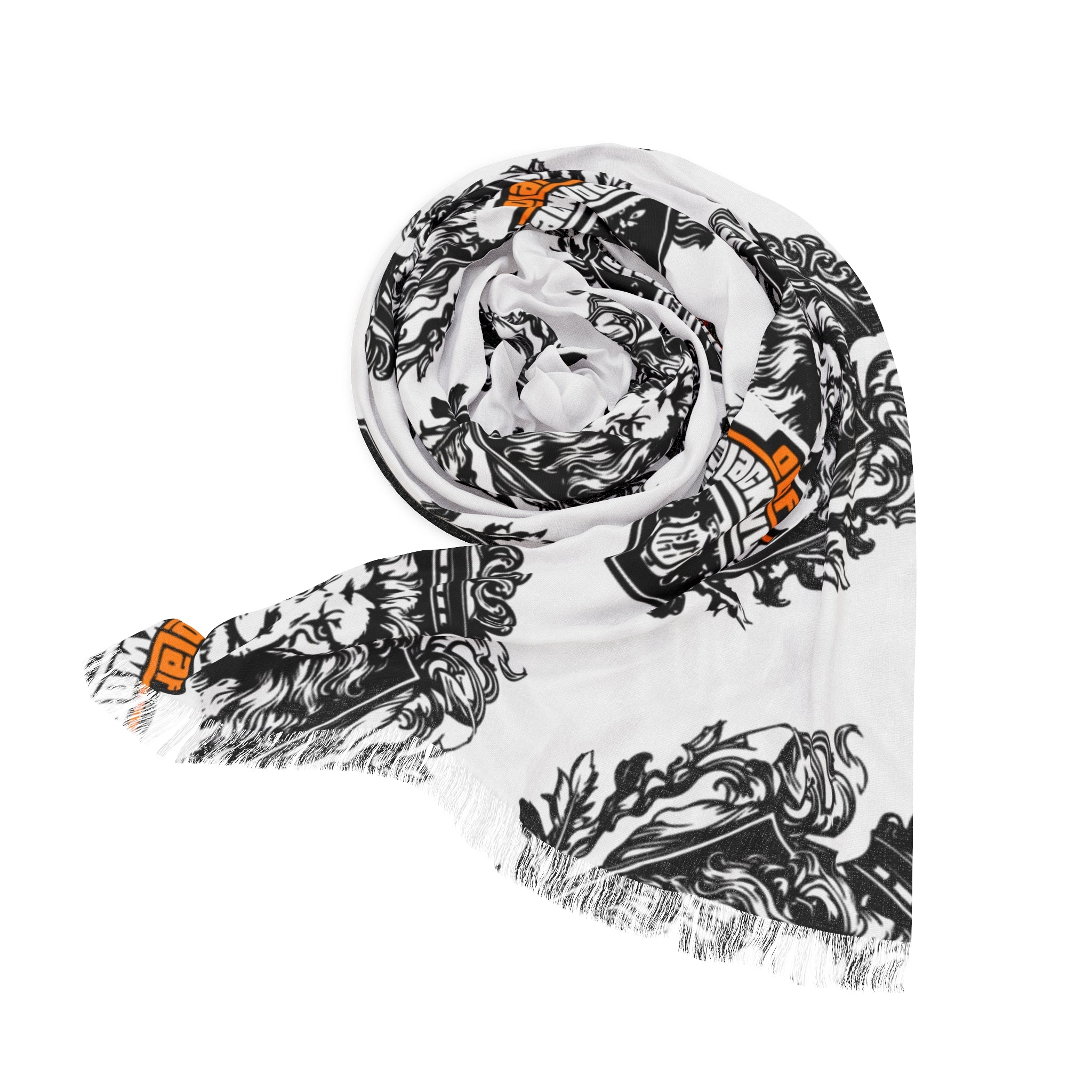 Stylish Light Scarf with Crest Design - Versatile Fashion Accessory for Any Occasion, Great Gift Idea, Trendy Wrap