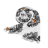 Stylish Light Scarf with Crest Design - Versatile Fashion Accessory for Any Occasion, Great Gift Idea, Trendy Wrap